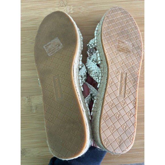 Donald J Pliner Rhonda White Silver Woven Leather Espadrille Sandal Size 7 - Picture 5 of 6